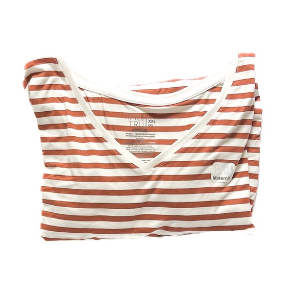 Lightweight Maternity Long Sleeve T-Shirt, cinnamon striped - Picture 5 of 5